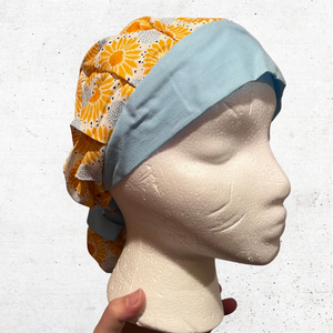 Blue Sunflowers Bouffant Scrub Cap