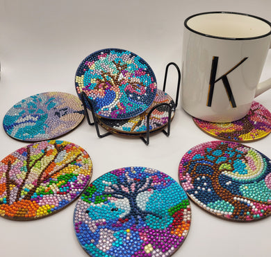 Tree of Life Themed Bling Coaster Set