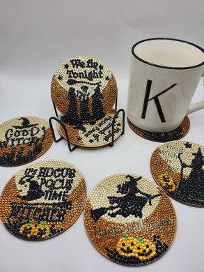 Halloween Witches Bling Coaster Set
