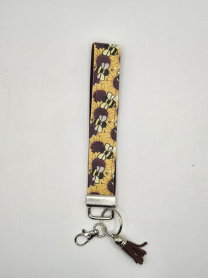 Sunflower & Bee Print Wristlet