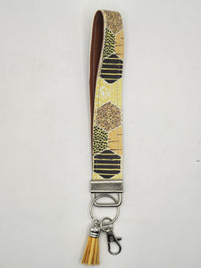 Bee Honeycomb Print Wristlet