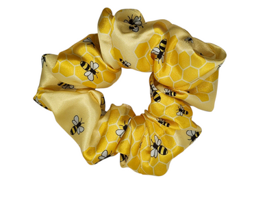 Honeycomb Bees Satin Scrunchie