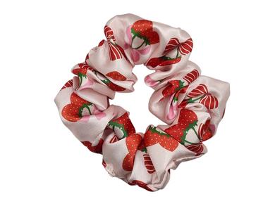 Strawberry Cherries Satin Scrunchie