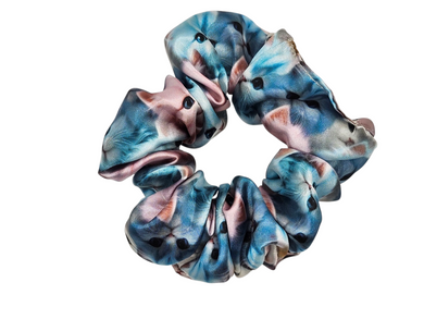 Cat Faces Satin Scrunchie