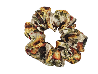 Sunflower Chickens Satin Scrunchie
