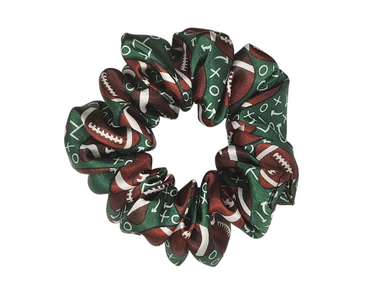 Football Design Satin Scrunchie