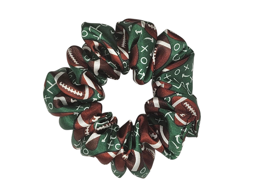 Football Design Satin Scrunchie