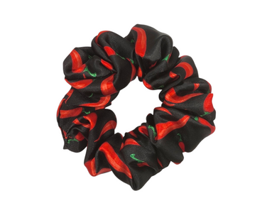 Chili Peppers Design Satin Scrunchie