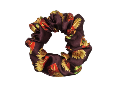 Hamburger & Fry Design Satin Scrunchie