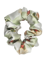 Load image into Gallery viewer, Gingham Strawberry Mice Design Satin Scrunchie