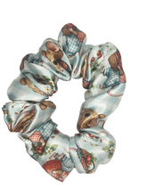 Load image into Gallery viewer, Gingham Strawberry Mice Design Satin Scrunchie