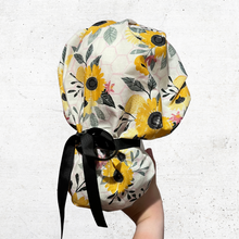 Load image into Gallery viewer, Sunflowers Bouffant Scrub Cap