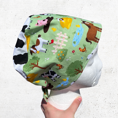 Tie Back Farm Scrub Cap