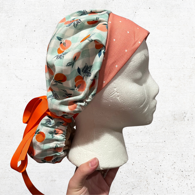 Pink Oranges Bouffant Scrub Cap