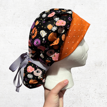Load image into Gallery viewer, Orange Multi Pumpkins Bouffant Scrub Cap