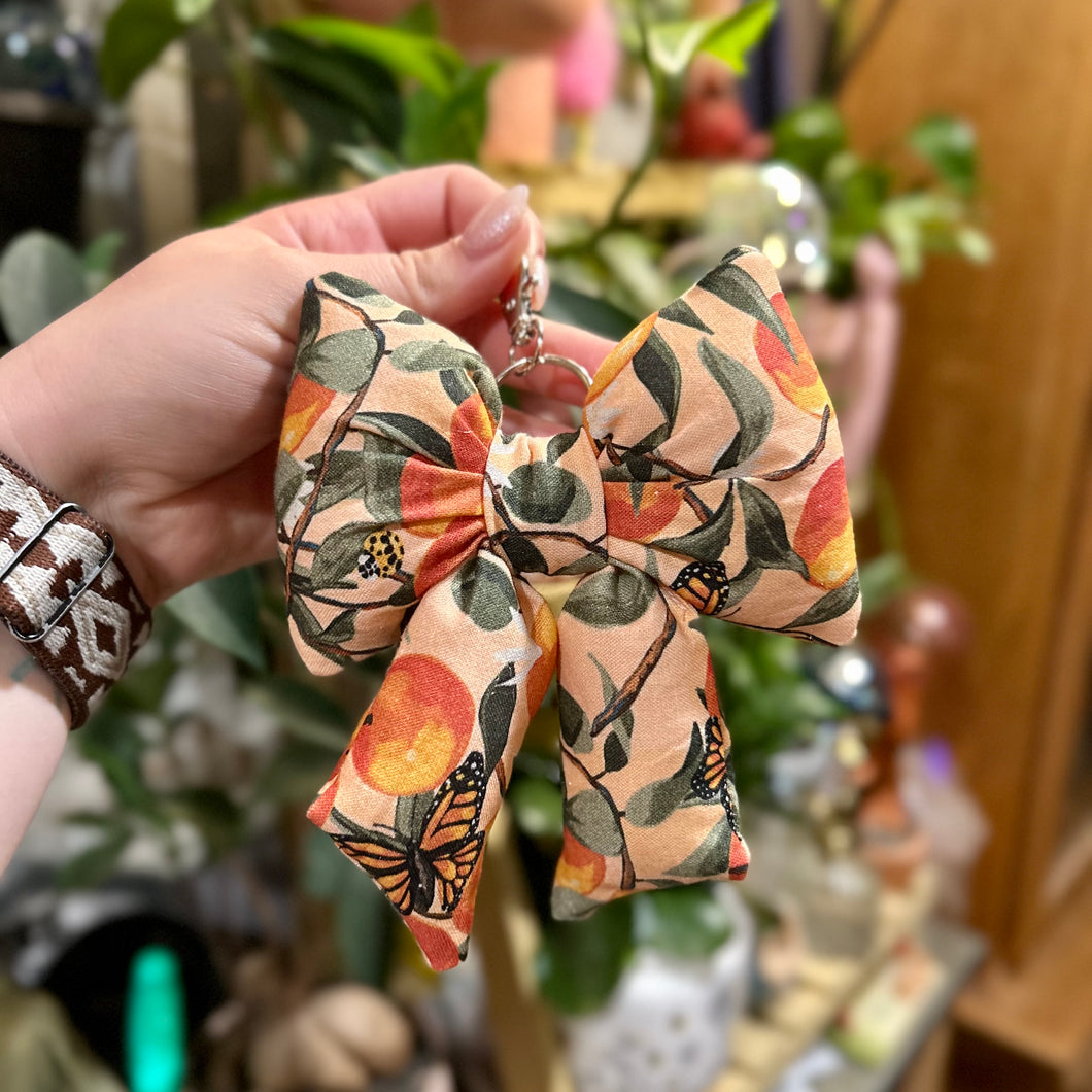 Oranges Puffy Bow Keychain