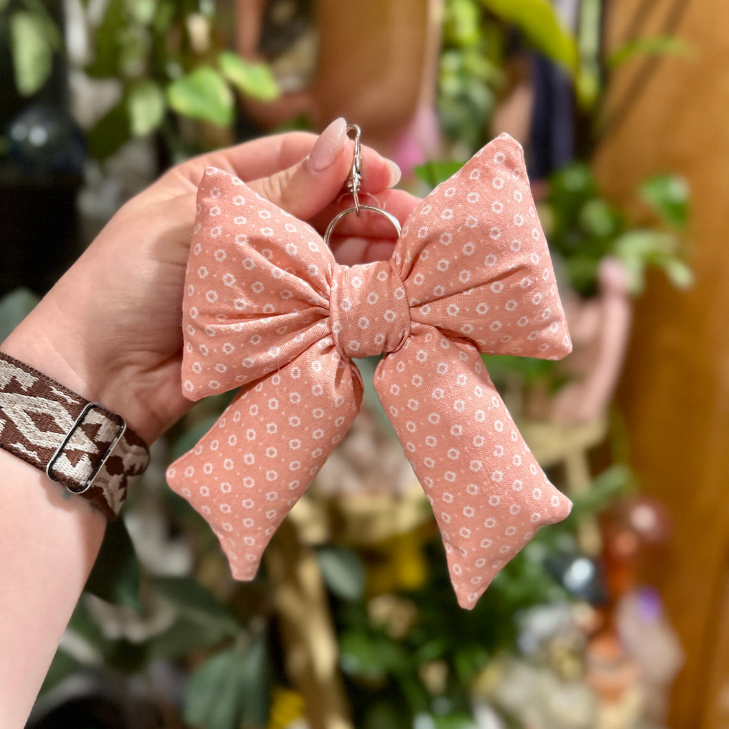 Baby Pink Puffy Bow Keychain