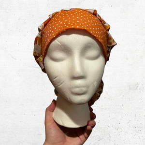 Orange Retro Bouffant Scrub Cap