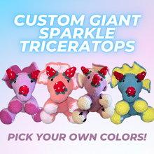 Load image into Gallery viewer, CUSTOM Giant Sparkle Strawberry Triceratops
