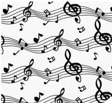 Load image into Gallery viewer, Music Notes Design Satin Scrunchie