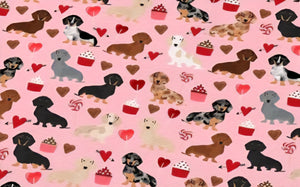 Heart Dachshund Satin Scrunchie