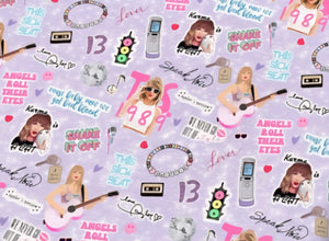 Taylor Swift 1989 Design Satin Scrunchie