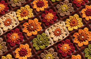 Faux Crochet Flowers Design Satin Scrunchie