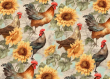 Load image into Gallery viewer, Sunflower Chickens Satin Scrunchie