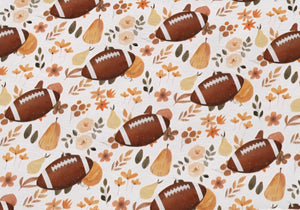Fall Football Design Satin Scrunchie