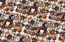 Load image into Gallery viewer, Horror Movie &amp; Flowers Satin Scrunchie