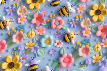 Load image into Gallery viewer, Bees &amp; Flowers Satin Scrunchie