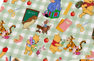 Back to School Pooh Satin Scrunchie