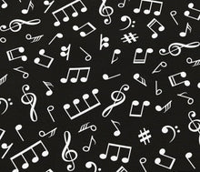Load image into Gallery viewer, Music Notes Design Satin Scrunchie