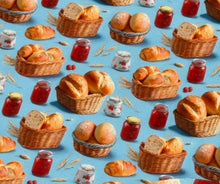 Load image into Gallery viewer, Baked Breads Design Satin Scrunchie