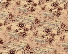 Load image into Gallery viewer, Floral Music Notes Design Satin Scrunchie