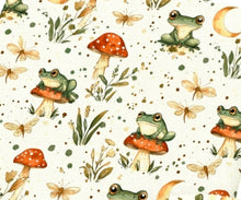 Load image into Gallery viewer, Mushroom Frogs Design Satin Scrunchie