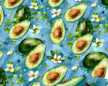 Load image into Gallery viewer, Avocado and Flowers Design Satin Scrunchie