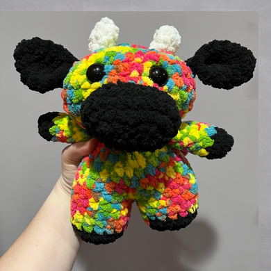 Black & Multi Color Cow