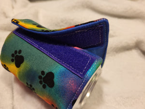 Tye-Dye Paw Print Can or Bottle Koozie