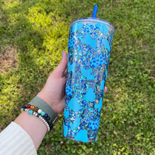 Load image into Gallery viewer, Blue Cowgirl Starbucks Snow Globe Tumbler