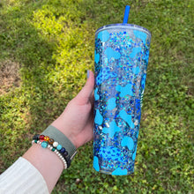 Load image into Gallery viewer, Blue Cowgirl Starbucks Snow Globe Tumbler