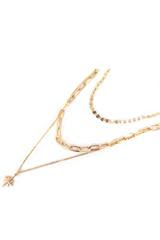 Layered Goldtone North Star Pendant Necklace